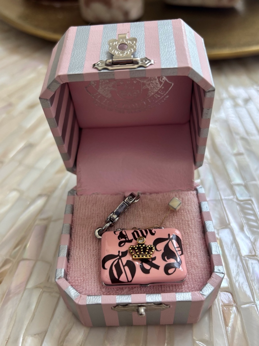 NWT Juicy Couture Vintage Pink Laptop Charm
